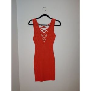 GUESS ORANGE BODYCON DRESS